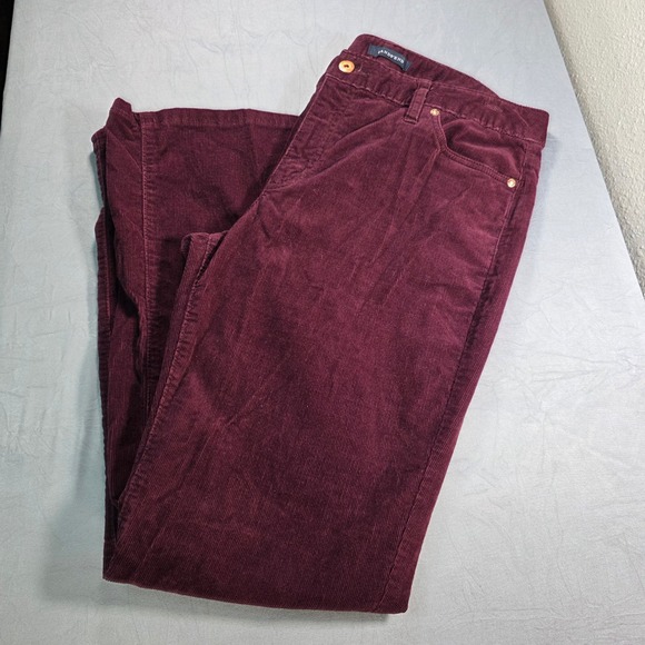 Lands' End Pants - Lands‎ End Fit 2 Burgundy Corduroy Pants Womens Size 12 Straight Leg Stretch